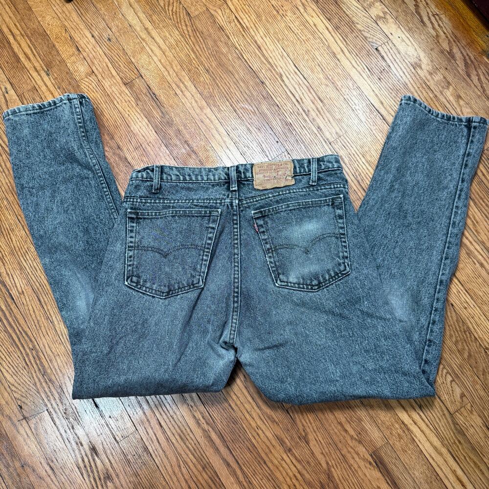 VINTAGE 505‎ LEVI'S Made in USA Acid Wash Mens Jeans W34 L32 Black Grey 90s 80s